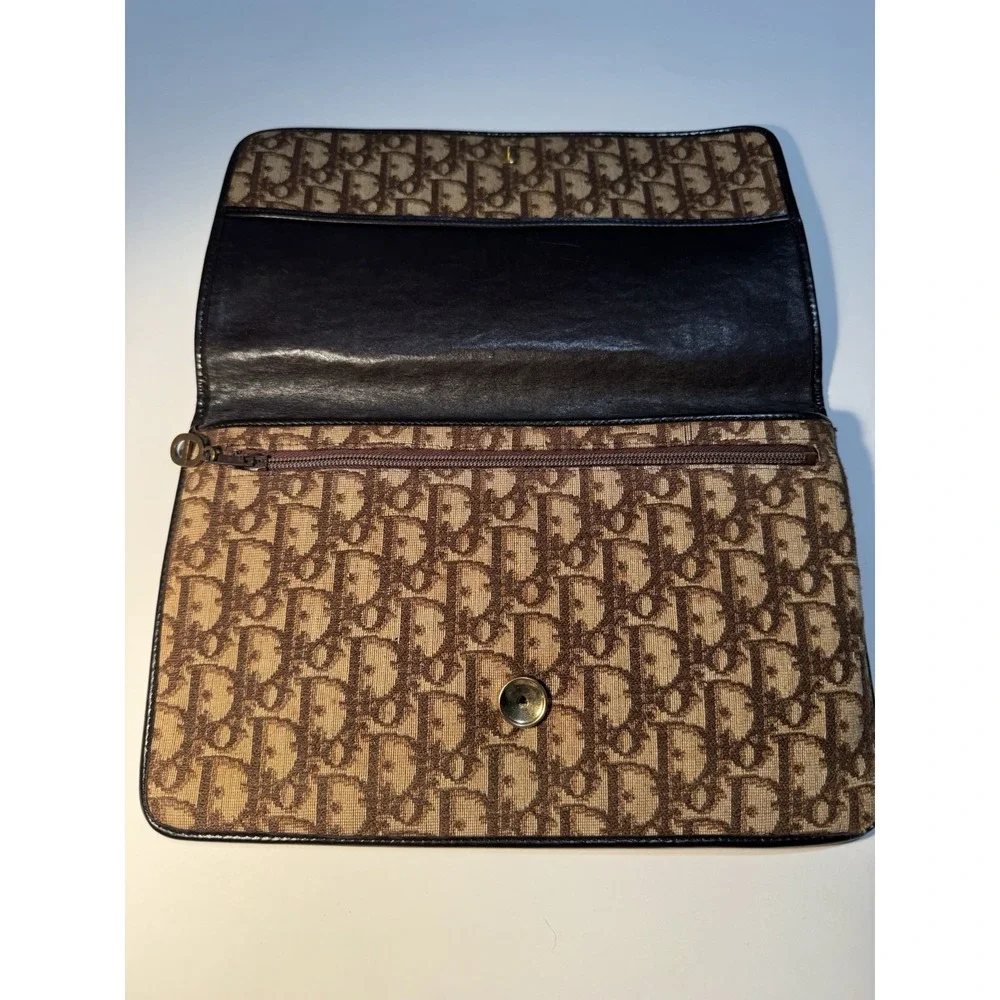 Vintage Dior Trotter Clutch Bag Bordeaux Authentic Used